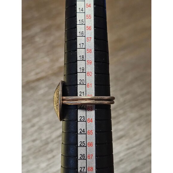 1943 Liberty Dime Ring Sterling Silver Band Size 10- 2.43g - Picture 4 of 6